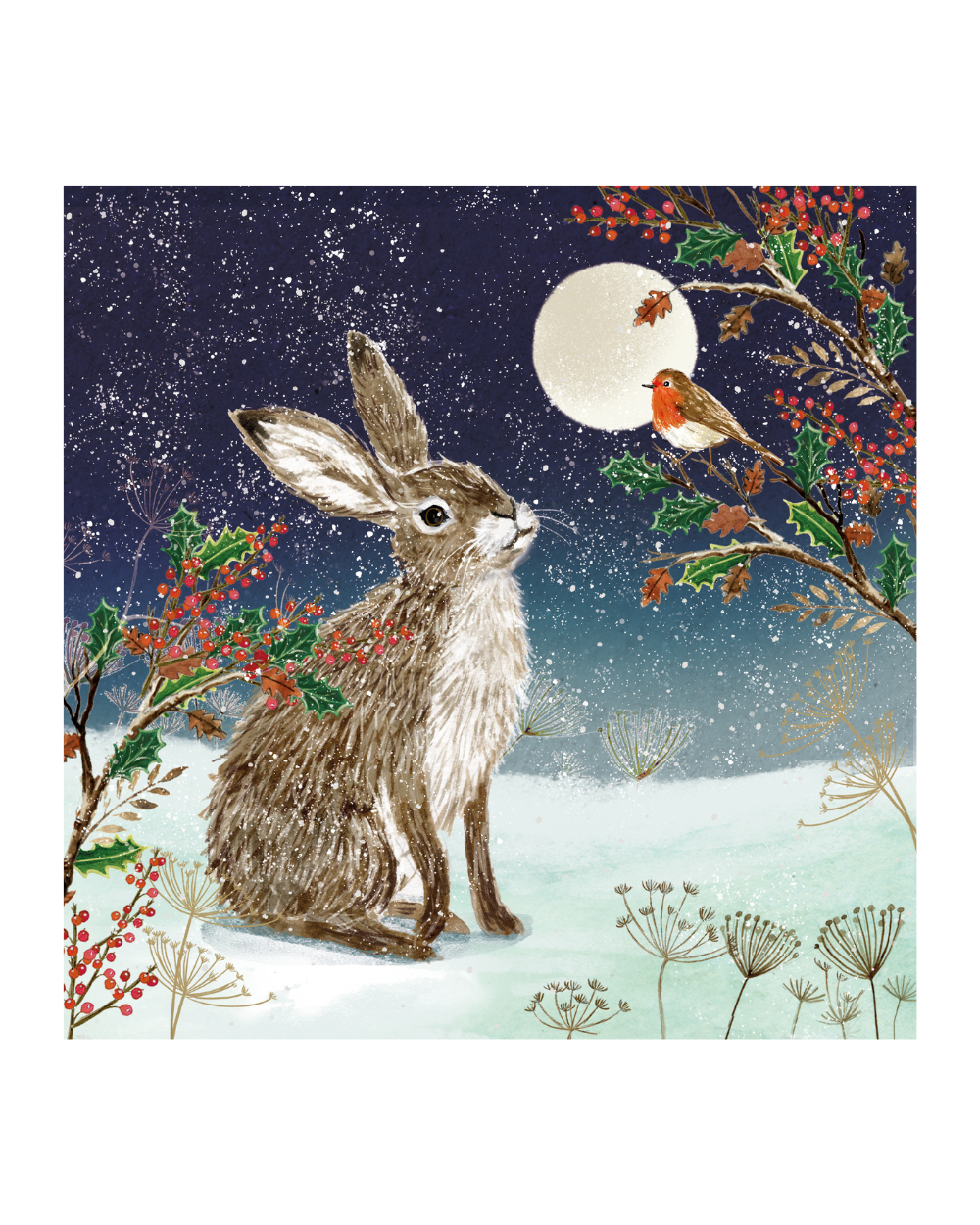 Charity Christmas Cards 10 Pack Moonlit Hare