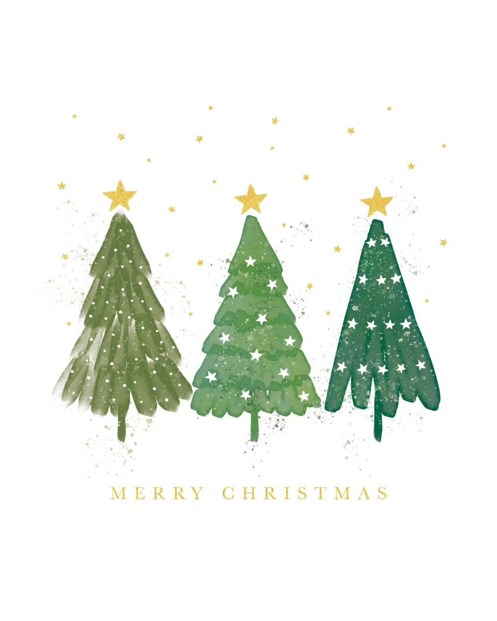Charity Christmas Cards 10 Pack Three Trees