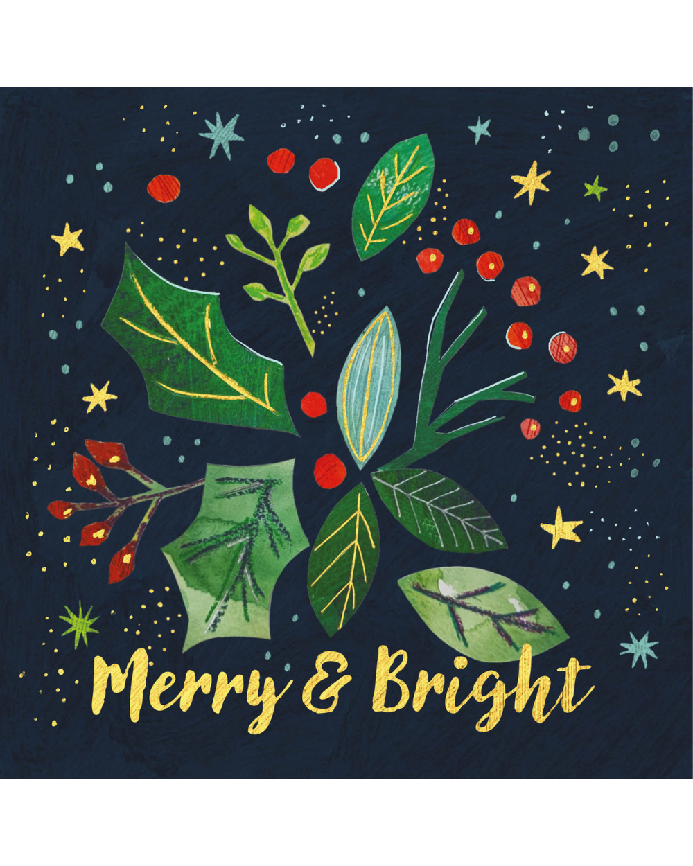 Charity Christmas Cards 10 Pack Merry & Bright