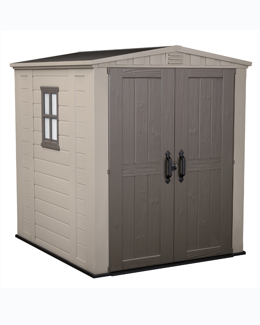 Factor 6x6 Shed Beige & Brown Dual Doors Keter