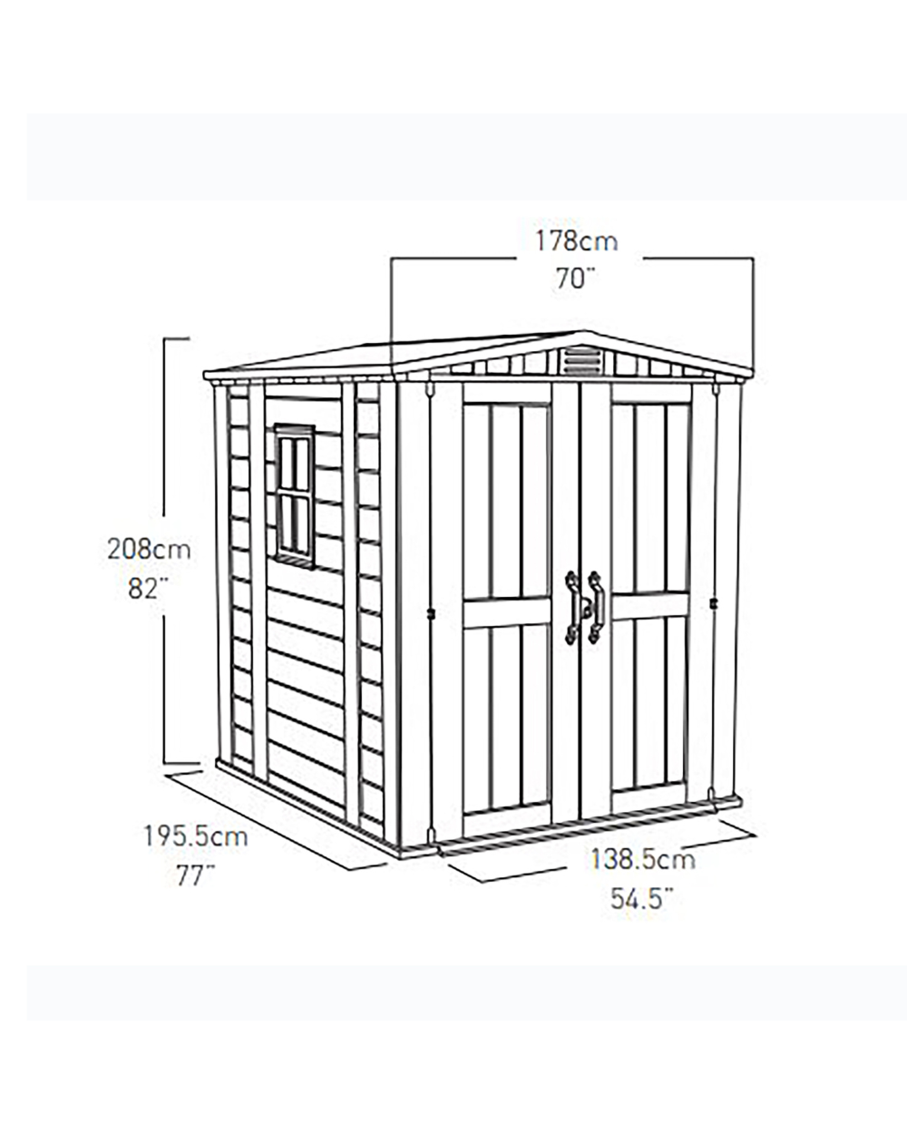 Factor 6x6 Shed Beige & Brown Dual Doors Keter