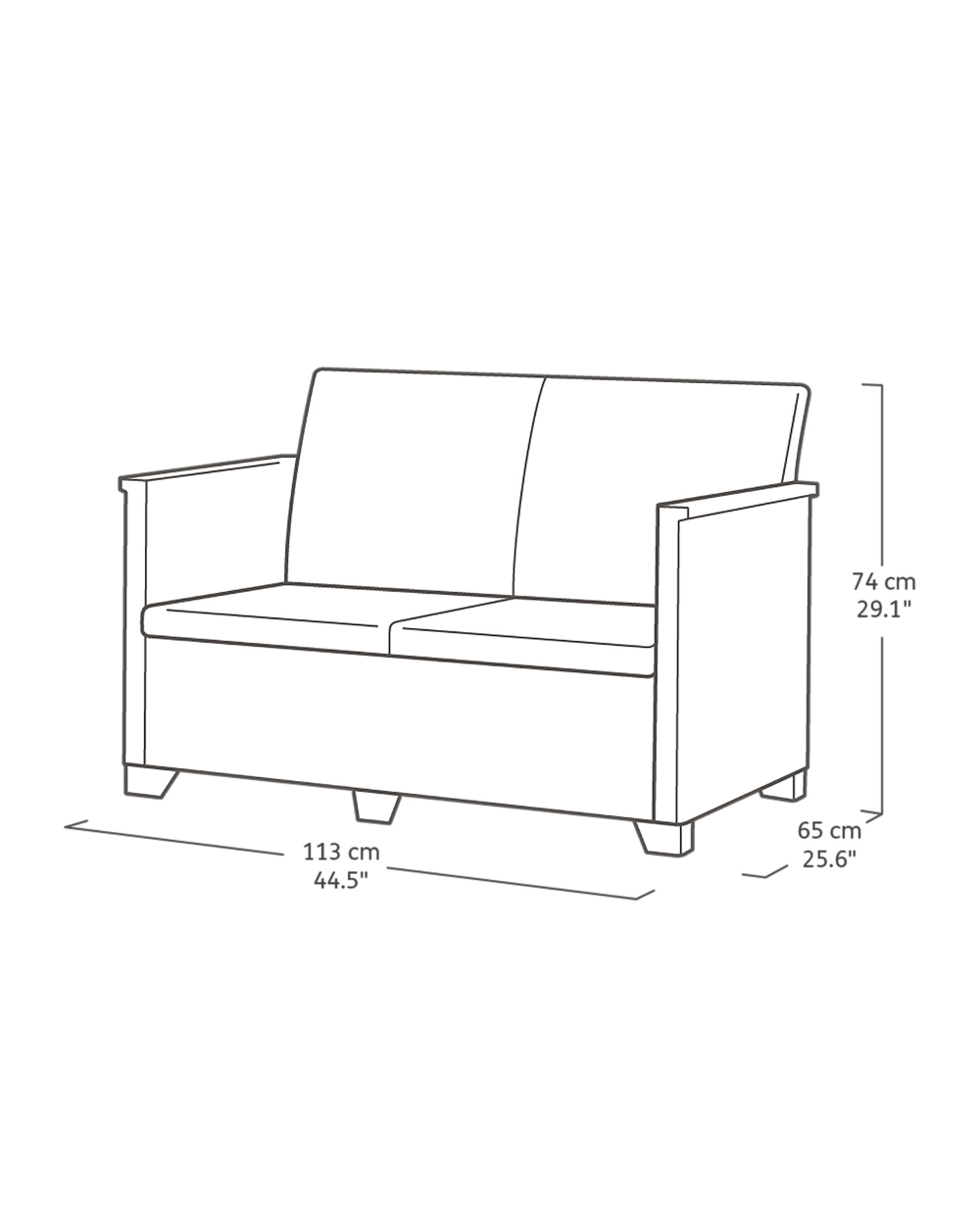 Emma 4 Seater Lounge Set With Storage Table Graphite Keter