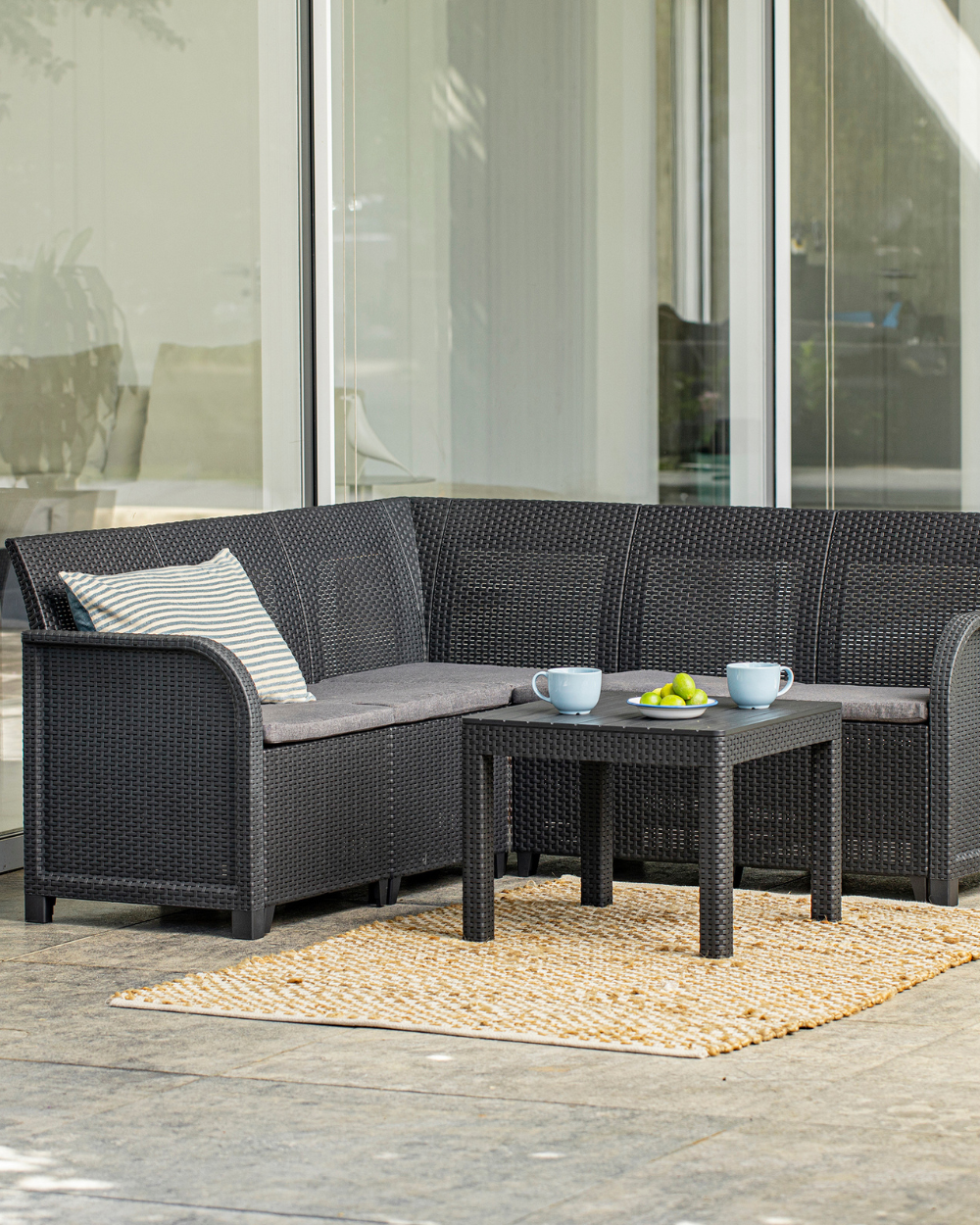 Rosalie 5 Seater Corner Garden Set Graphite Keter
