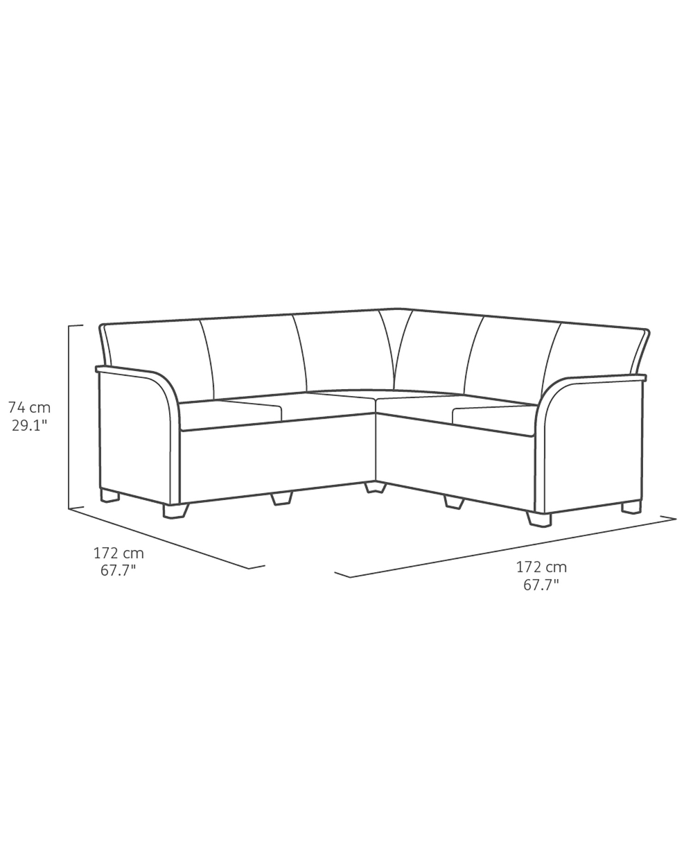 Rosalie 5 Seater Corner Garden Set Graphite Keter