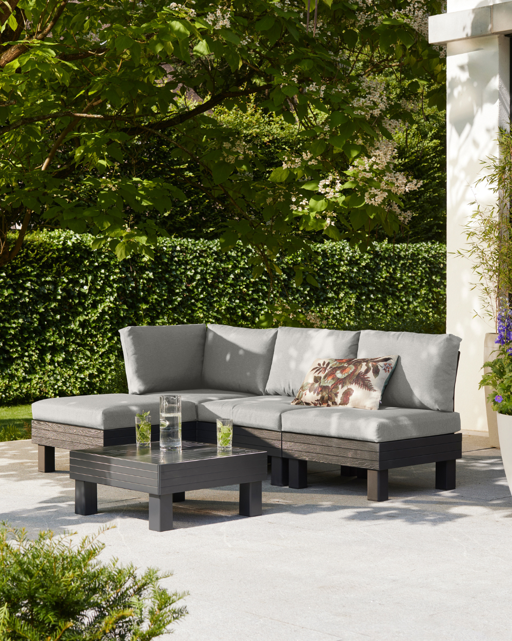 Elements 4 Seater Modular Lounge Set Graphite