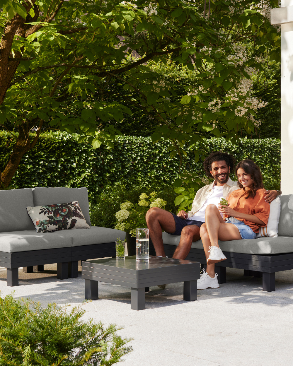 Elements 4 Seater Modular Lounge Set Graphite