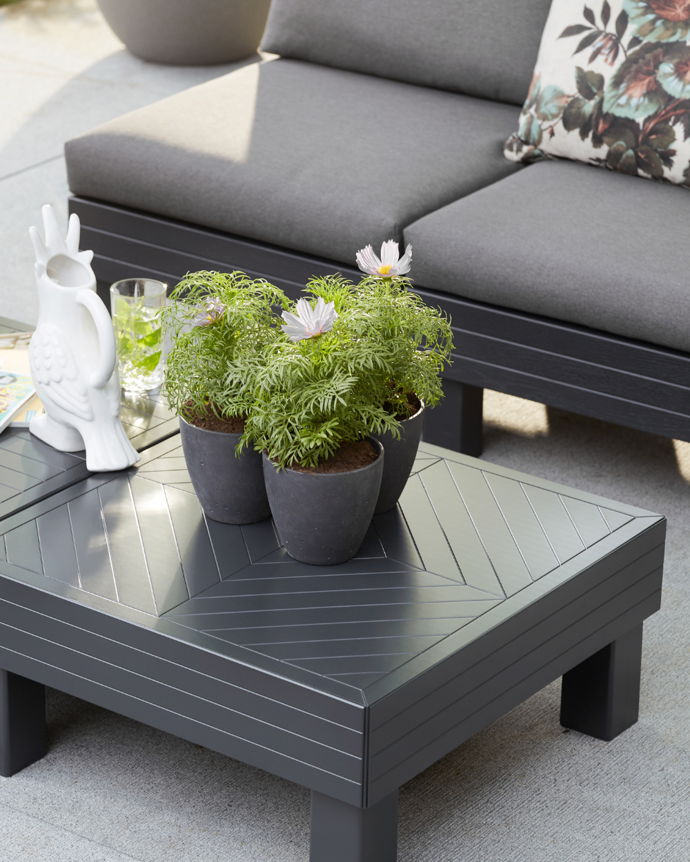 Elements 4 Seater Modular Lounge Set Graphite