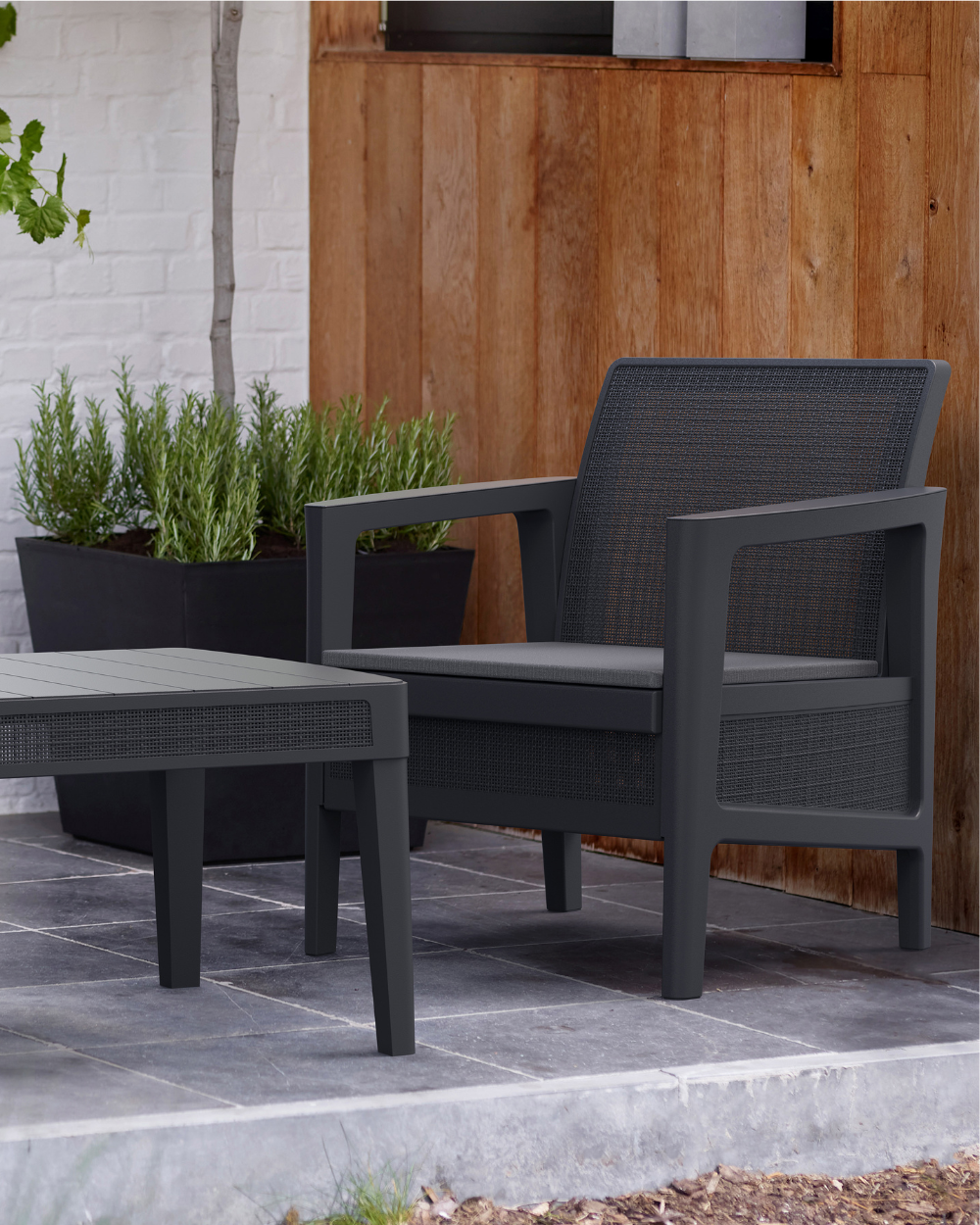 Atlas Linea Balcony Set Two Seater Graphite Keter