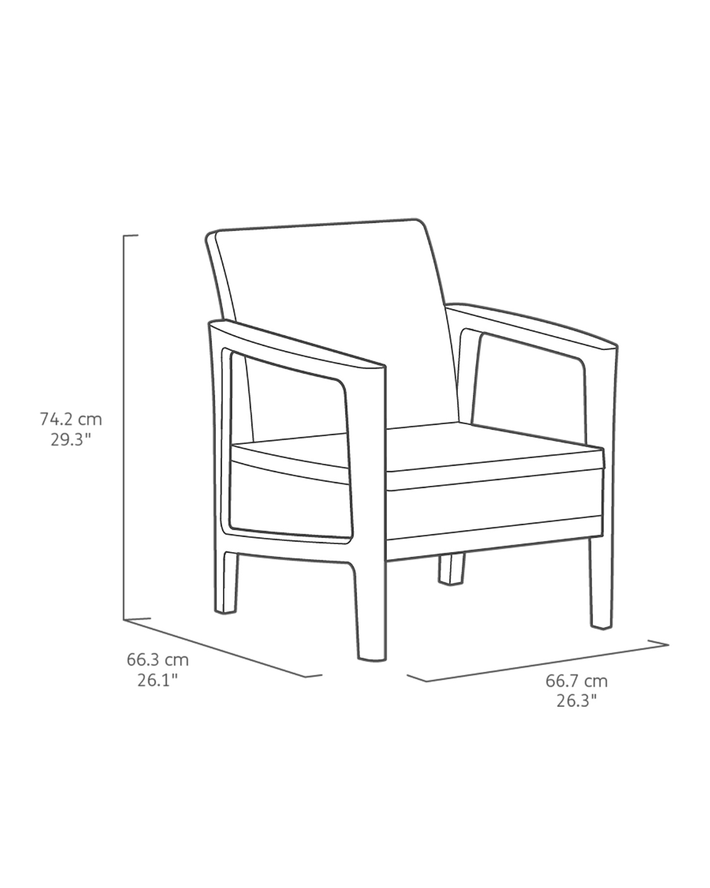 Atlas Linea 4 Seater Lounge Set Graphite Keter