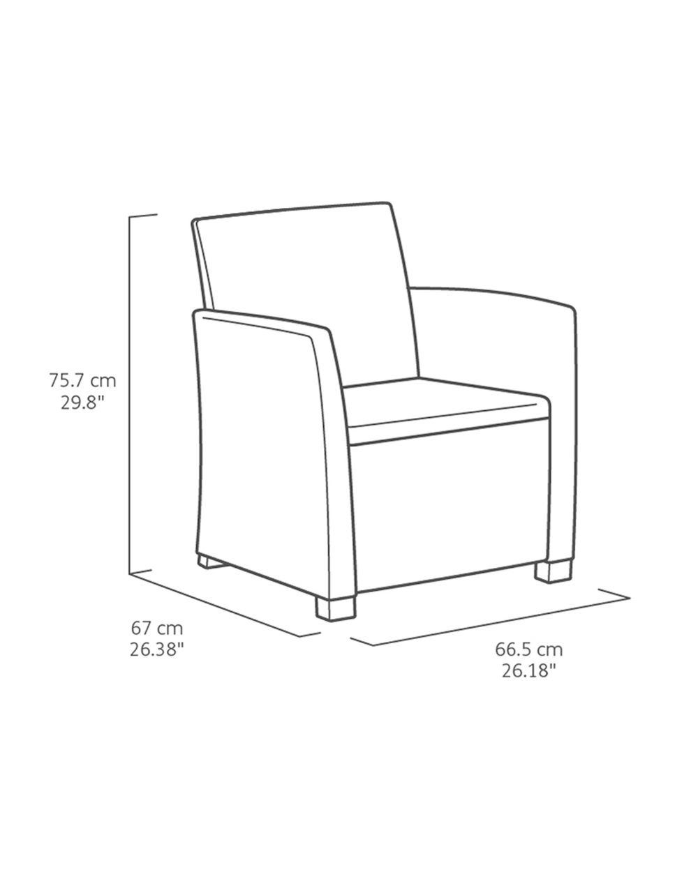 Mia 4 Seater Lounge Set With Storage Table Graphite