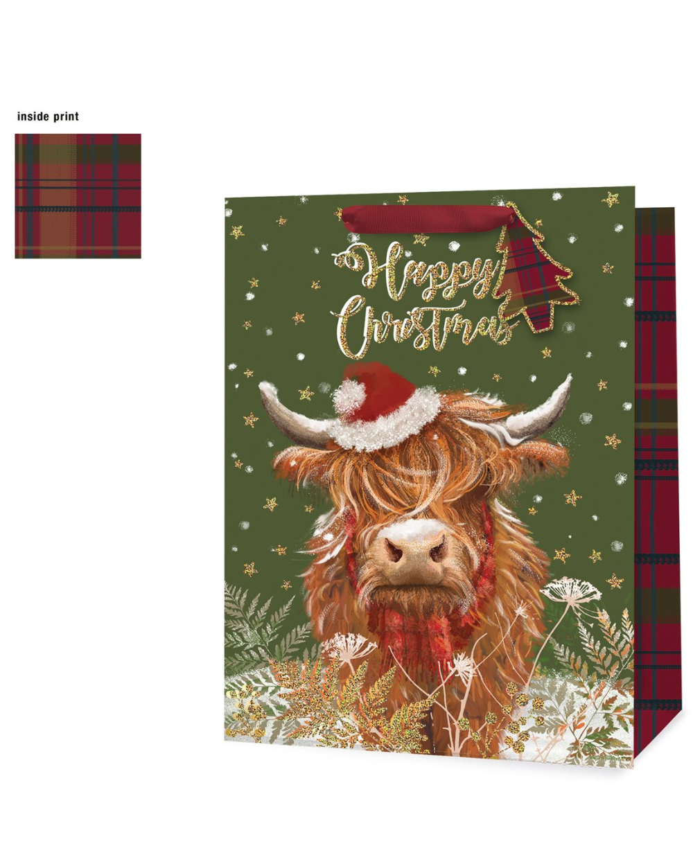Christmas Gift Bag Highland Cow Extra Large