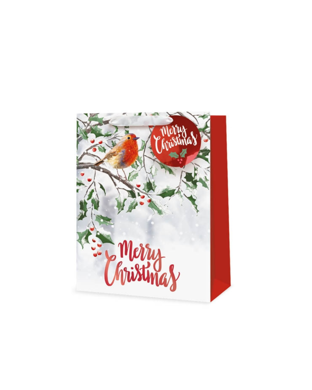 Christmas Gift Bag Robin Medium