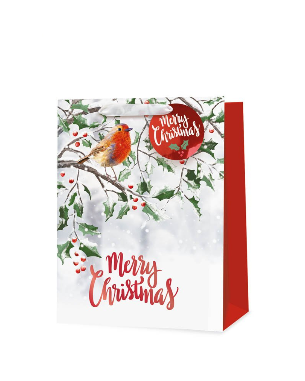 Christmas Gift Bag Robin Large