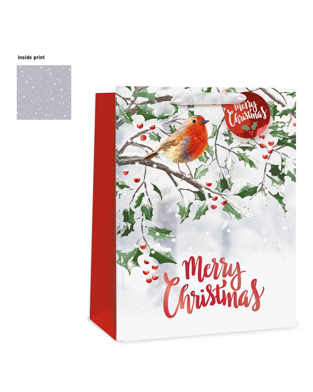 Christmas Gift Bag Robin Extra Large