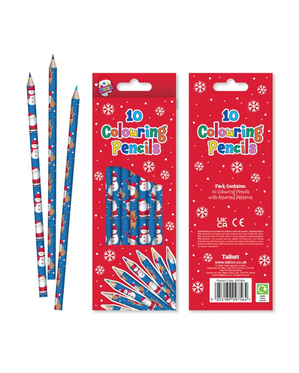 Children's Christmas Colouring Pencils Pack of 10