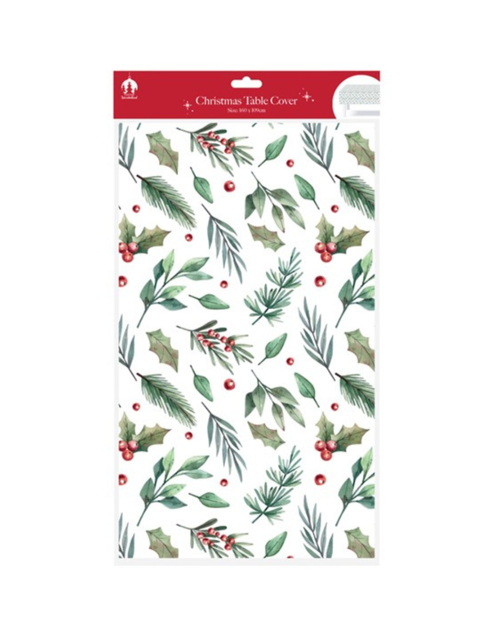 Christmas Party Table Cover Traditional Holly