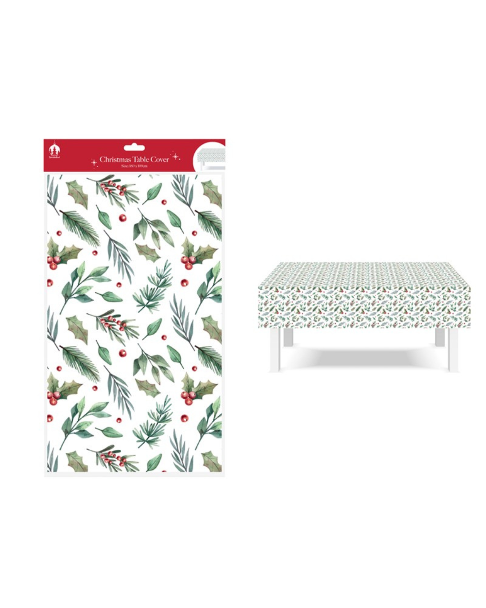 Christmas Party Table Cover Traditional Holly