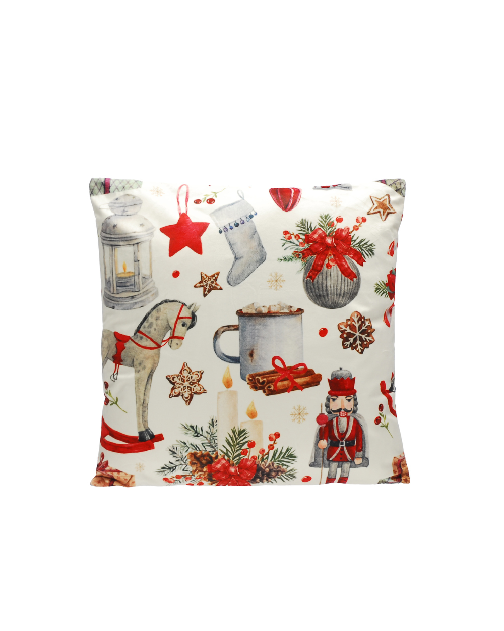 Festive White Cushion Christmas Images 45cm
