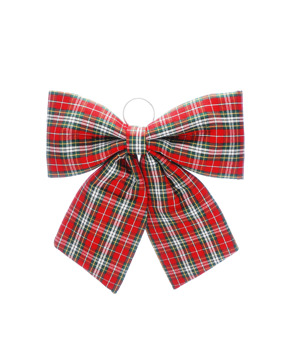 Bow Christmas Decoration Tartan 44cm