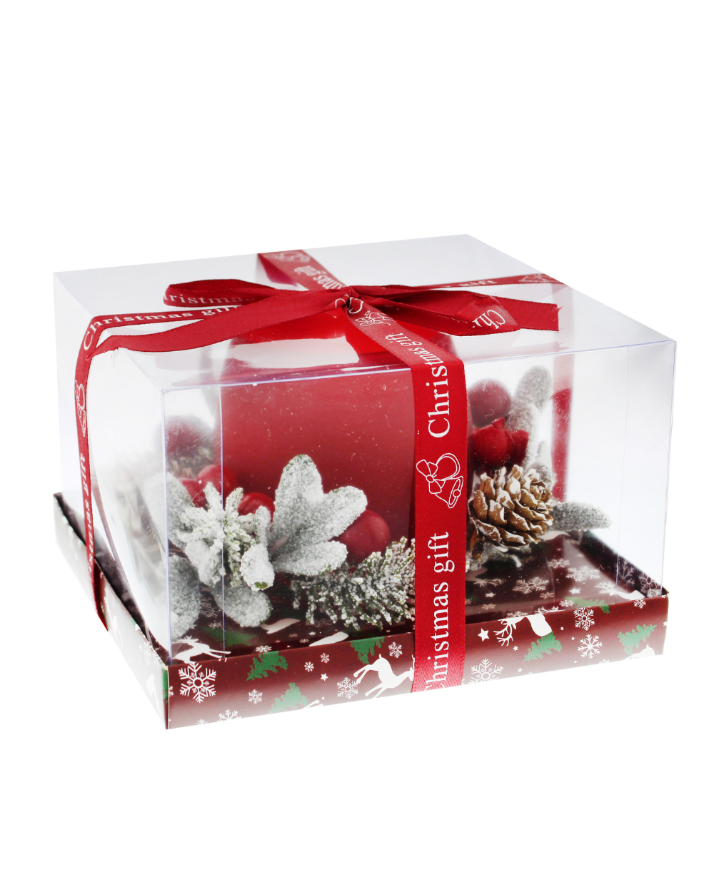 Red Berry Candle Holder With LED Tealight