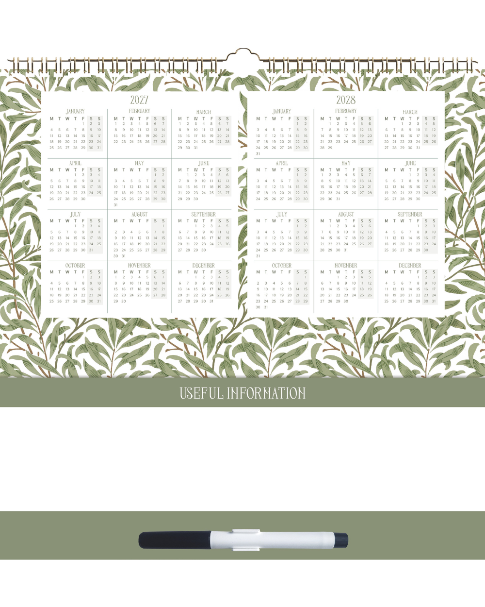 2027 Weekly Family Planner Organiser William Morris