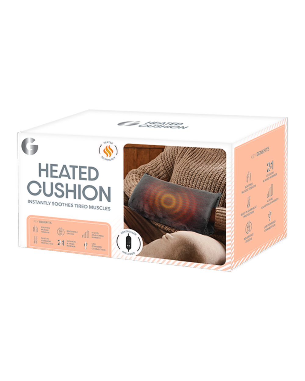 Heated Cushion Hand Warmer Grey