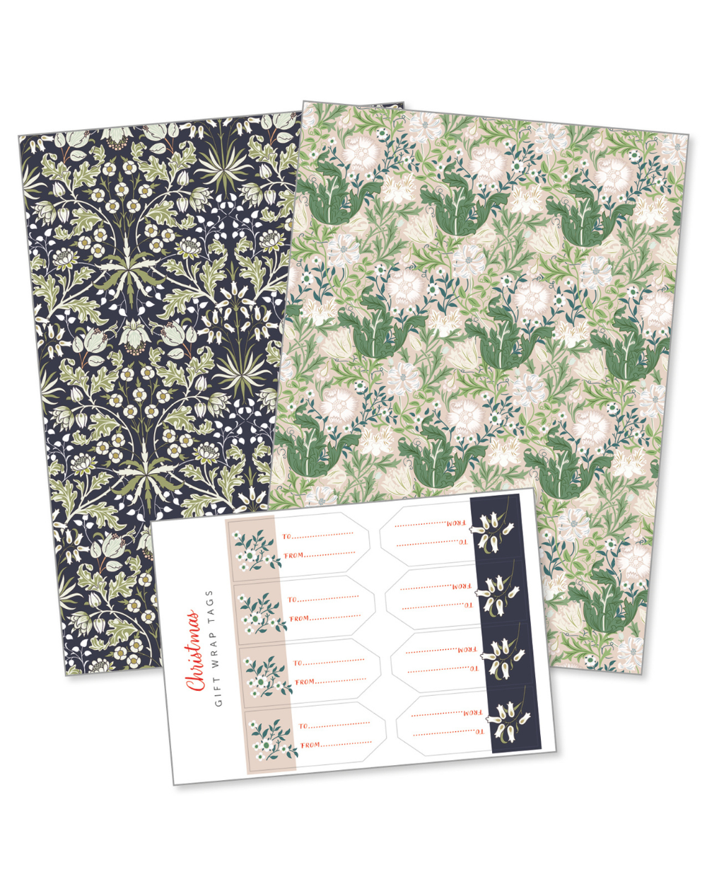 Morris Florals Christmas Gift Wrap Set