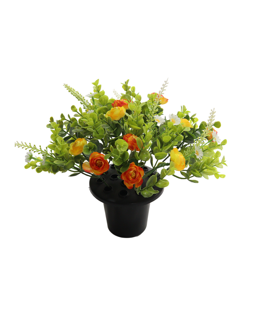 Ranunculous Eucalyptus Cemetery Pot