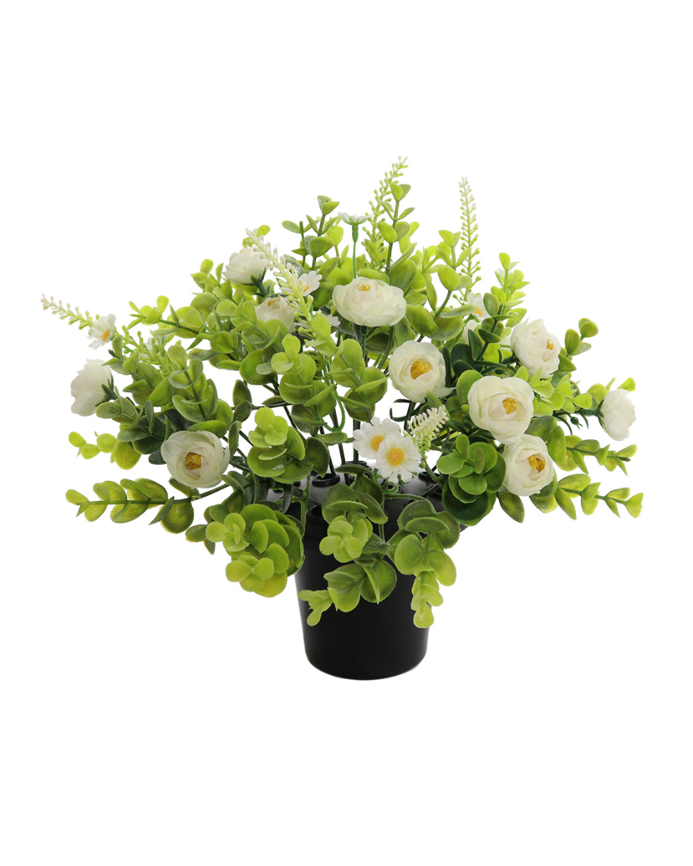 Ranunculous Eucalyptus Cemetery Pot