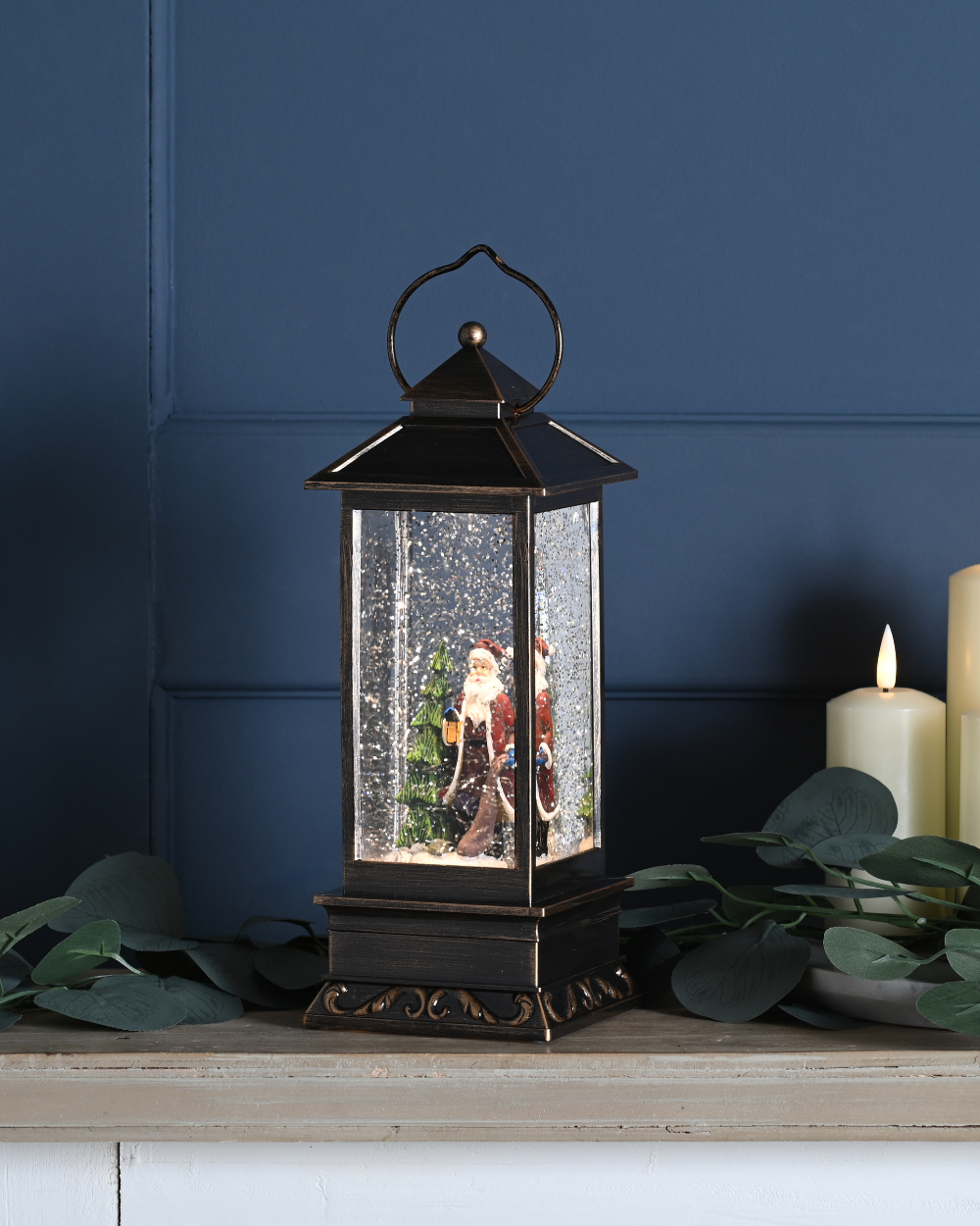 Christmas Water Spinner Lantern Santa LED