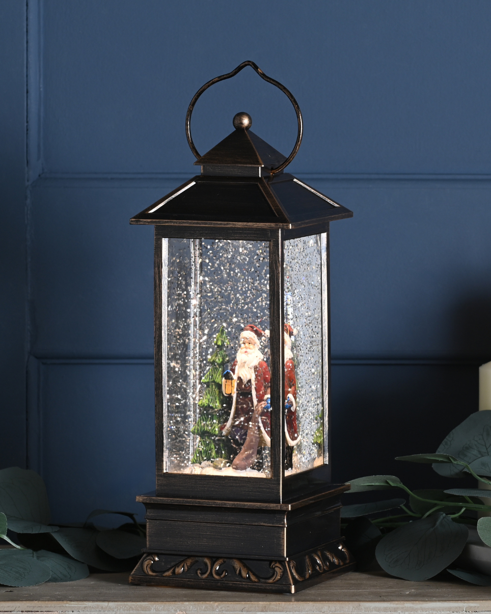 Christmas Water Spinner Lantern Santa LED