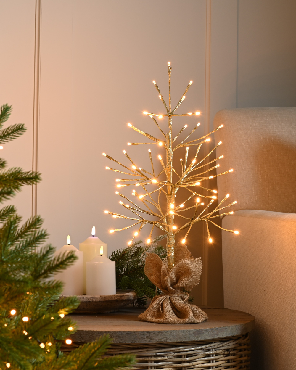 Champagne Twig Christmas Tree LED 60cm