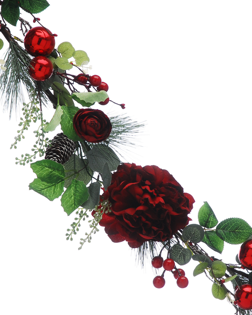 Red Peony & Berries Garland 152cm