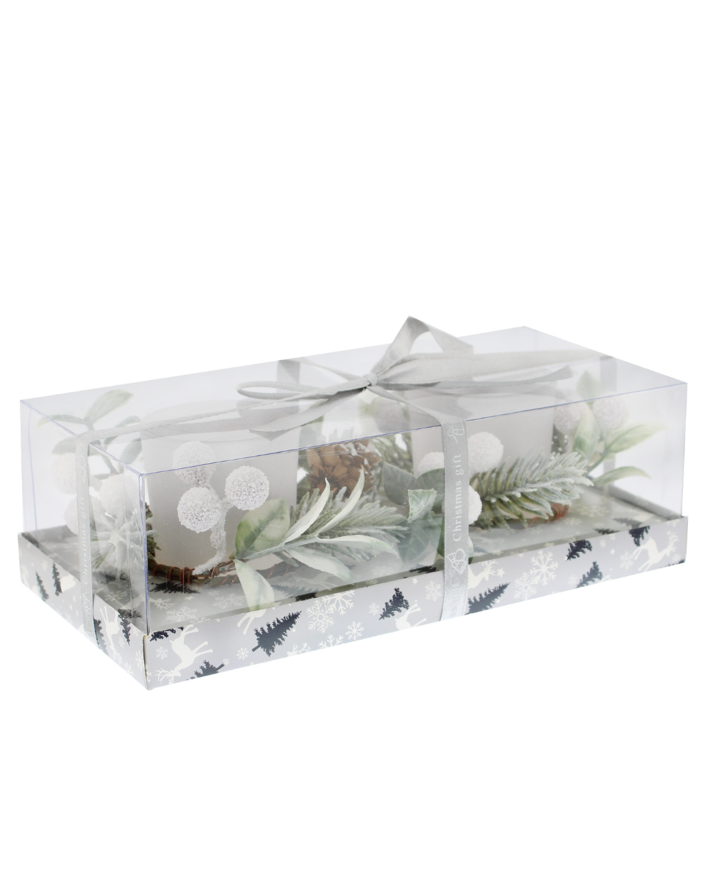 White Berry Twin Set Tealight Candle Holders