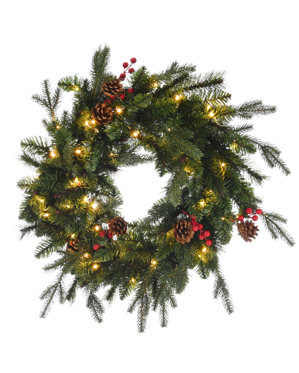 Ben Nevis Christmas Wreath Prelit 60cm