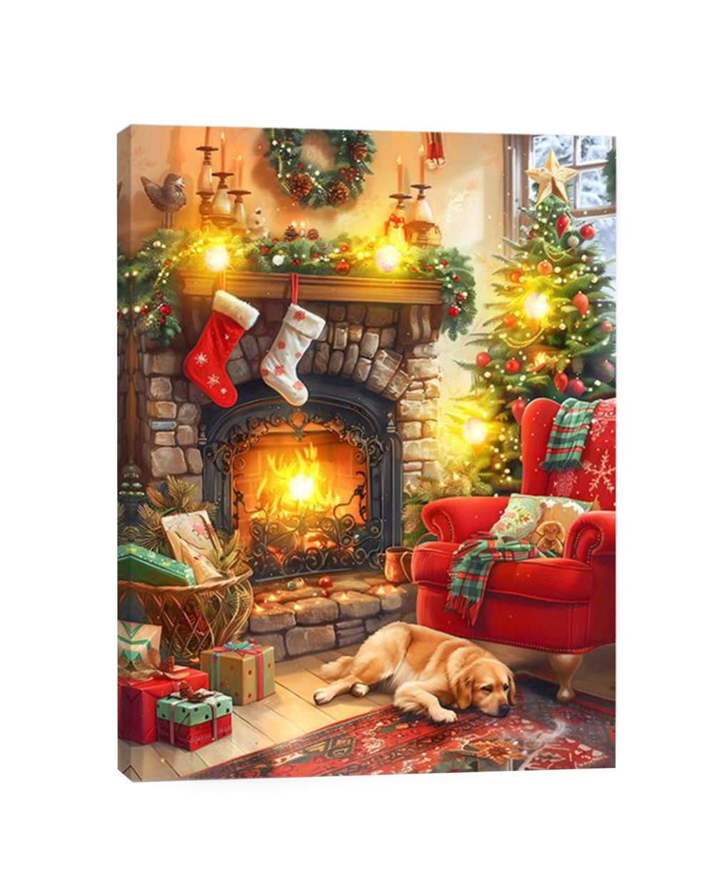 Fireplace Light Up Canvas LED 30x40cm