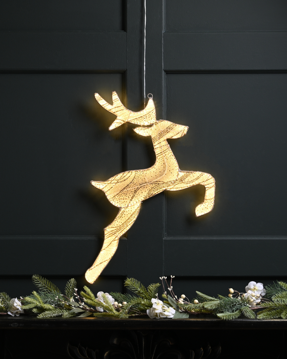 Angel Glow Hanging Reindeer LED Decoration