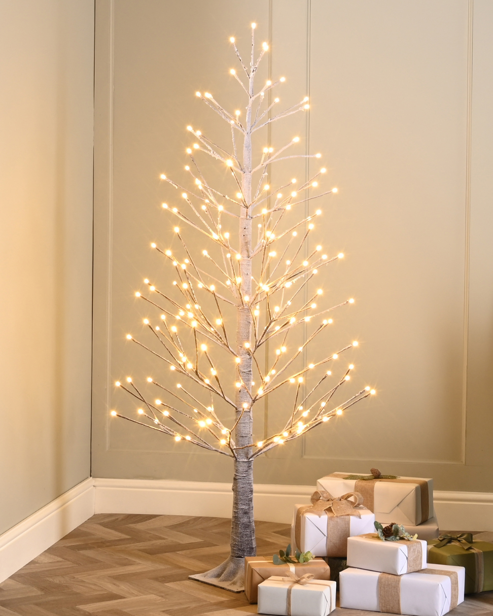 Snowy Christmas Twig Tree Lit 150cm