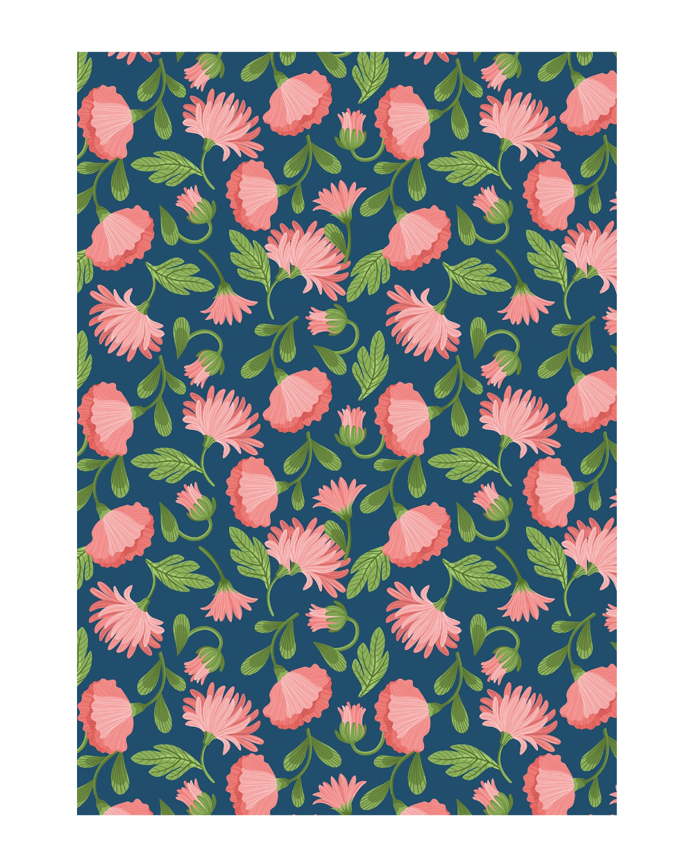 Gift Wrapping Paper Pink Floral