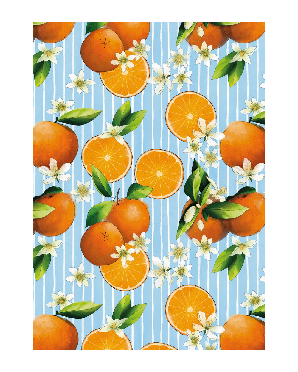 Gift Wrapping Paper Summer Oranges