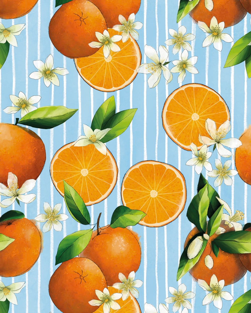 Gift Wrapping Paper Summer Oranges