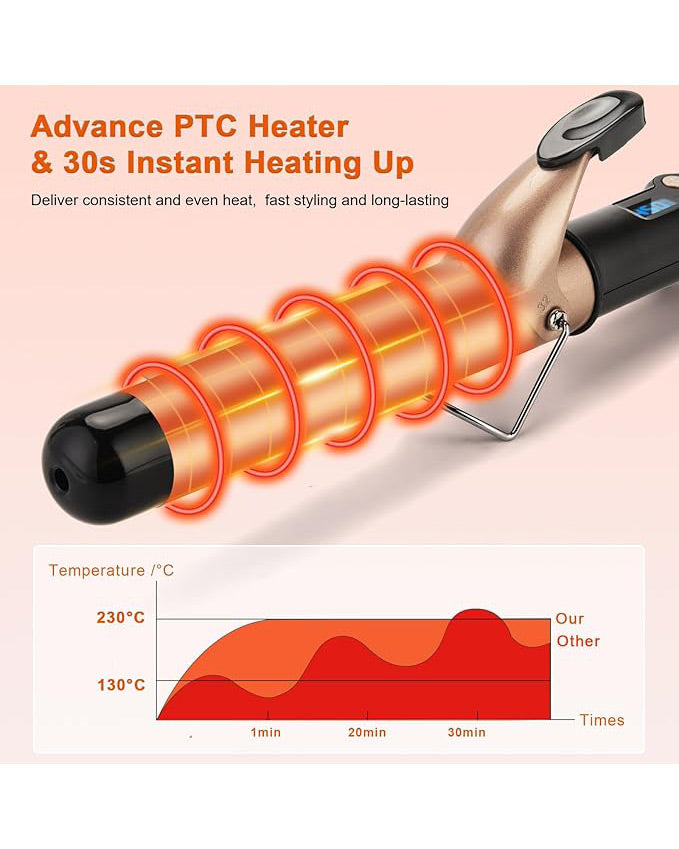 Professional Tourmaline Ceramic Barrel Curler Iron 32mm