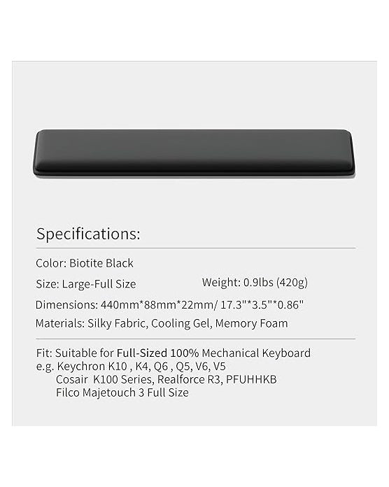 Faluber Cooling Gel Wrist Rest Pad  Keyboard Black