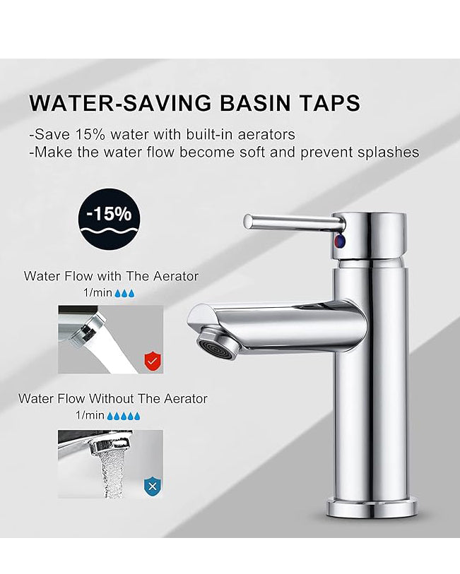 Hapilife Bathroom Sink Mixer Tap Chrome