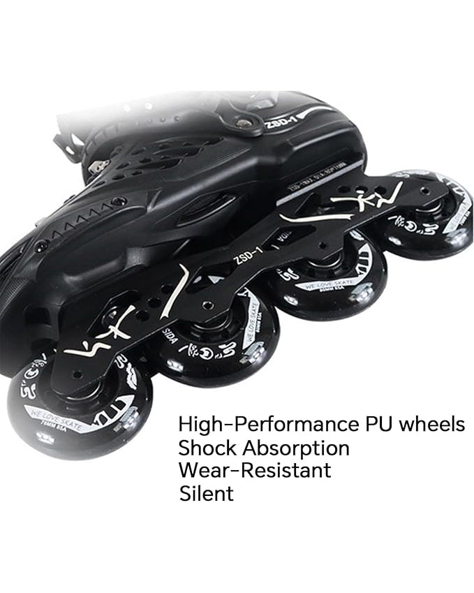 Inline Skates Professional Roller Skates UK Size 6 Black