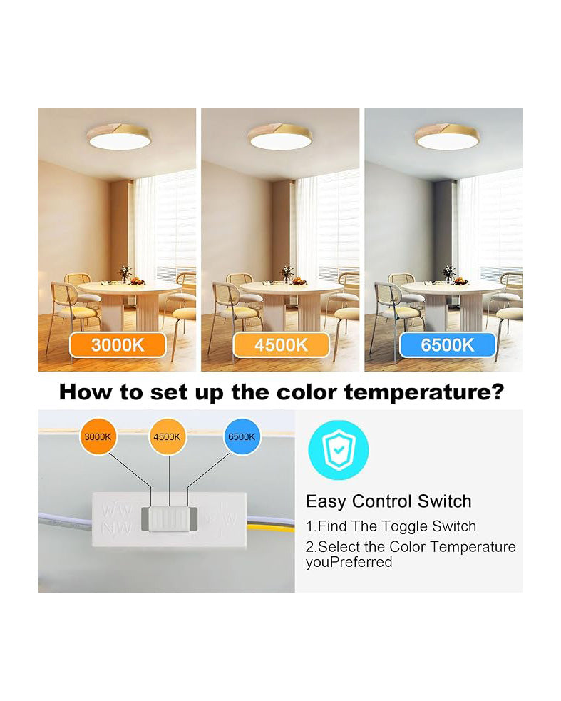 LED Ceiling Light Panel 50W 5000LM Gold 50cm