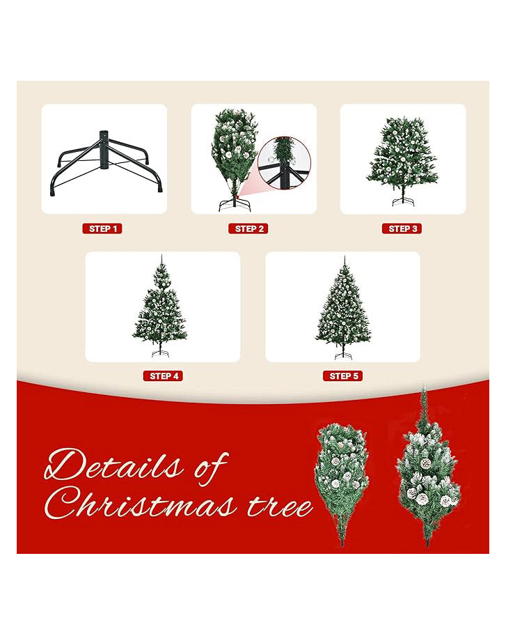 Artificial Christmas Tree 4ft Metal Stand Snow Flocked