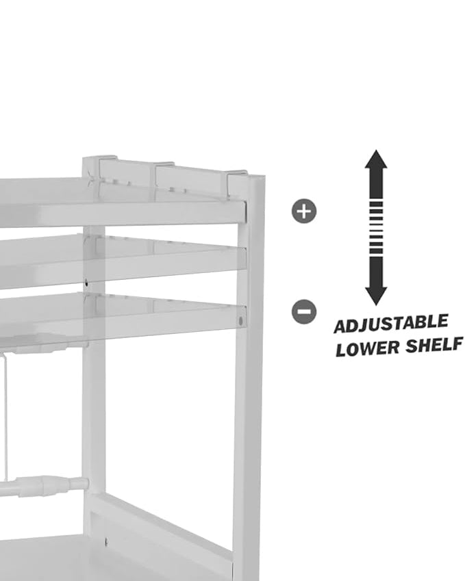 Expandable Microwave Shelf 3 Tier White