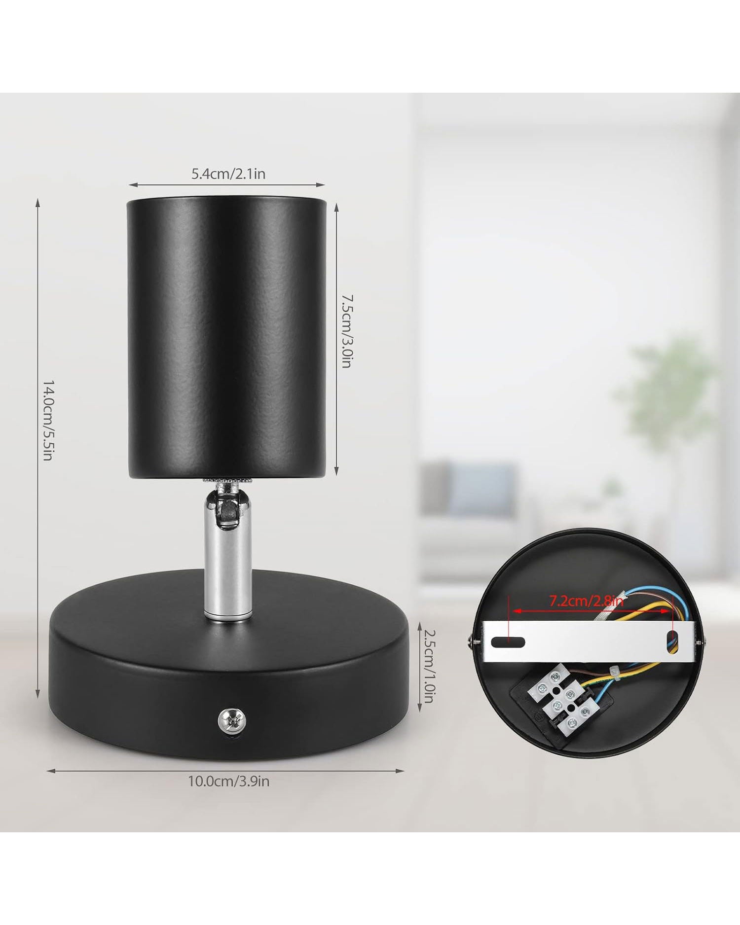 ZISHATUO LED Ceiling Spotlight Rotatable 2 Pack Black