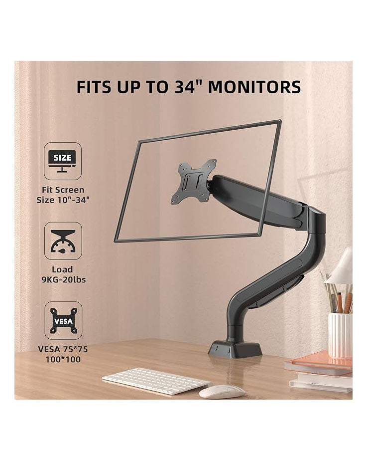 WEARSON Single Monitor Arm Desk Mount Black